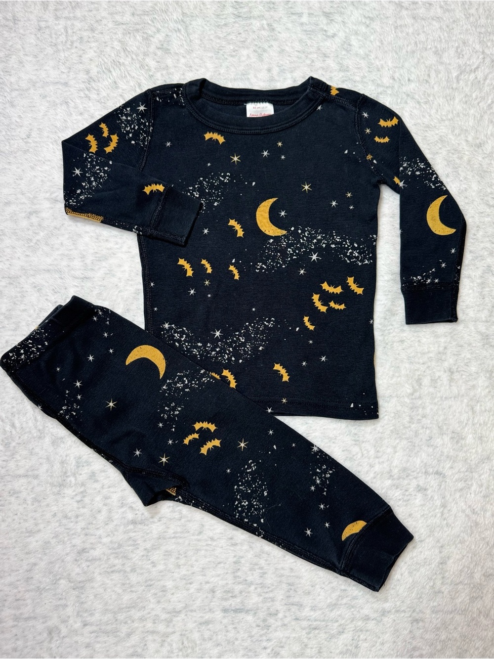 Hanna Andersson Night Flight Halloween Long John Set 2T Baby Organic Cotton Bats